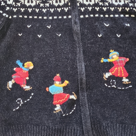 VTG Alfred Dunner Seasonal Cardigan Size Petite XL Color Black - Picture 6 of 8